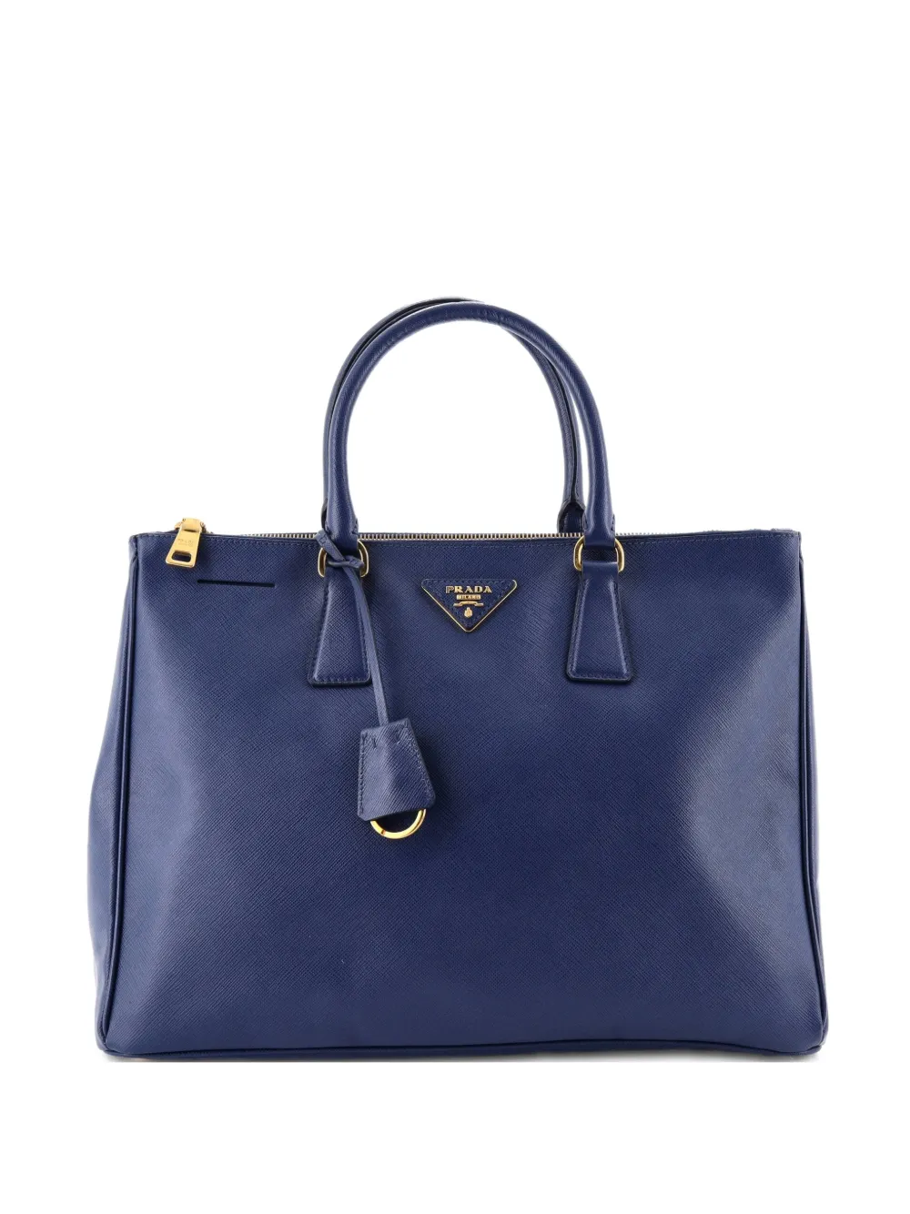 Prada Pre-Owned Double Zip Lux Saffiano Leather Large tote bag - Blu