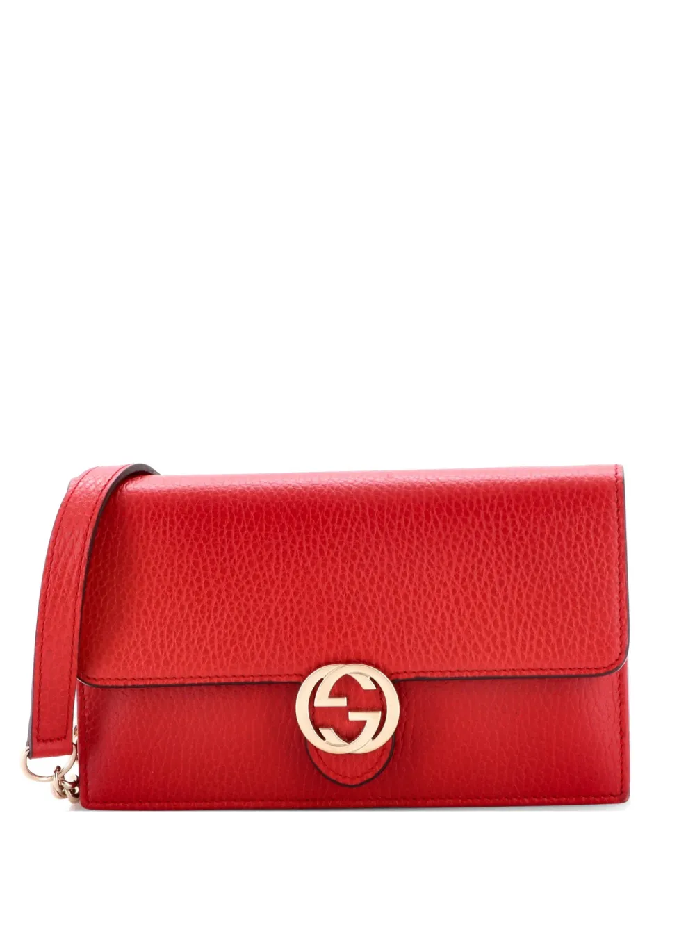 Gucci Pre-Owned Borsa a tracolla GG in pelle con catena - Rosso