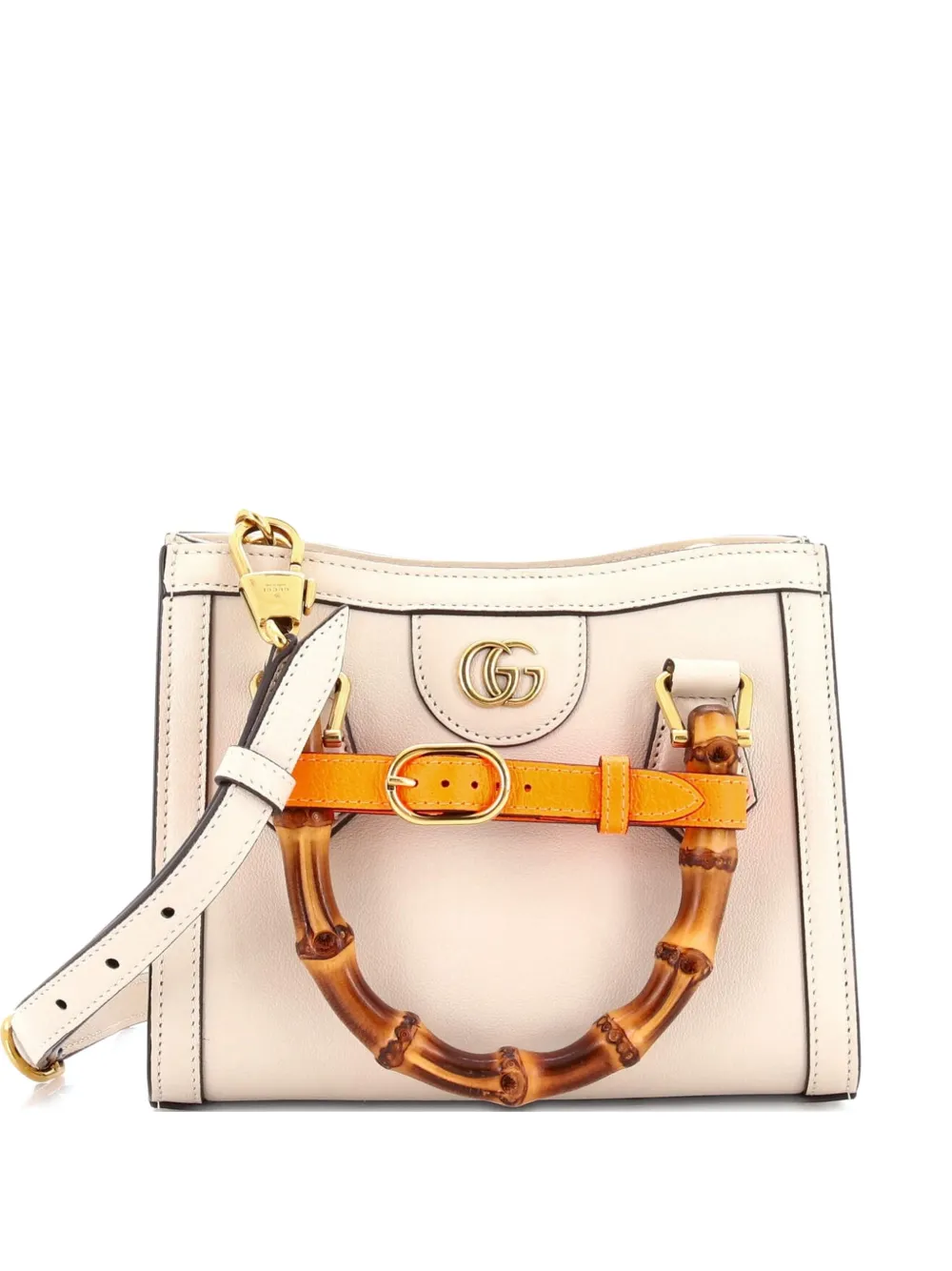 Gucci Pre-Owned Borsa a tracolla Diana NM Bamboo mini in pelle con manico - Bianco