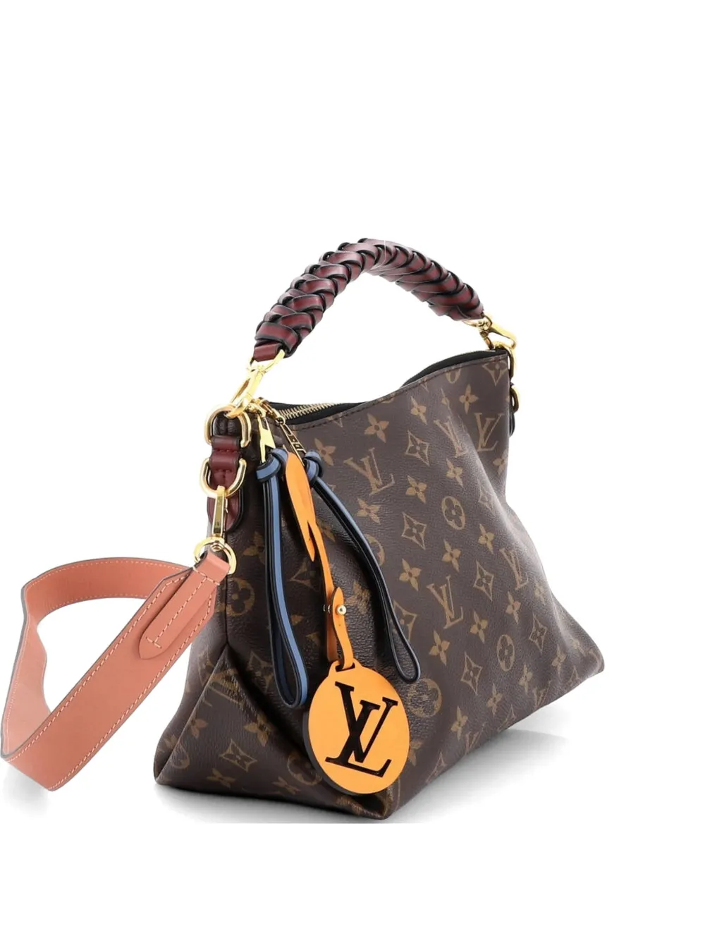 Louis Vuitton Pre-Owned Braided Handle Beaubourg Monogram Canvas Mini hobo bag - Marrone