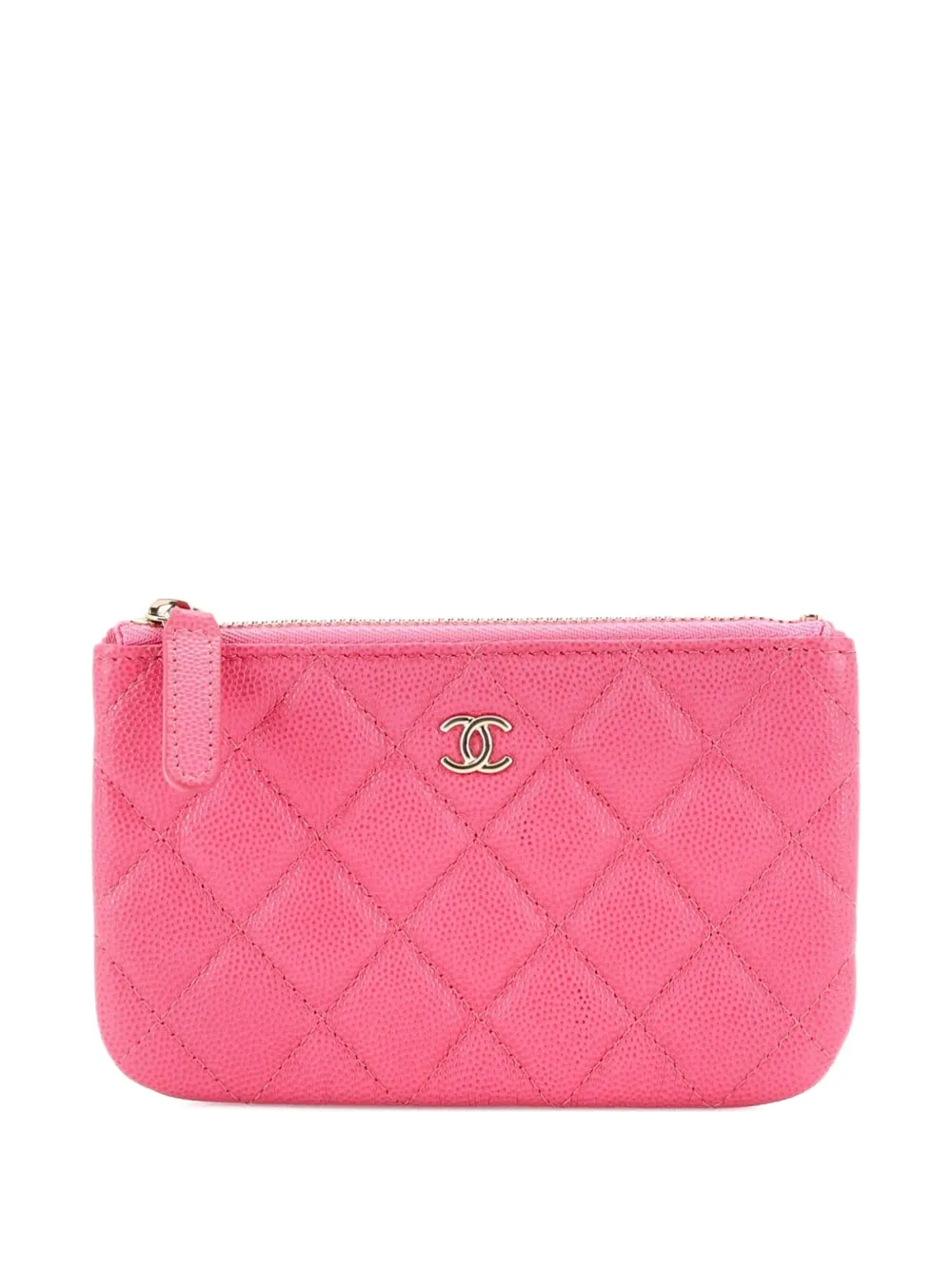 CHANEL Pre-Owned Pouch Classic O Case mini in pelle Caviar trapuntata - Rosa