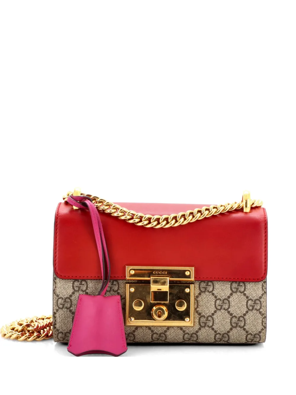 Gucci Pre-Owned Borsa a tracolla Padlock piccola in tela cerata GG e pelle - Marrone