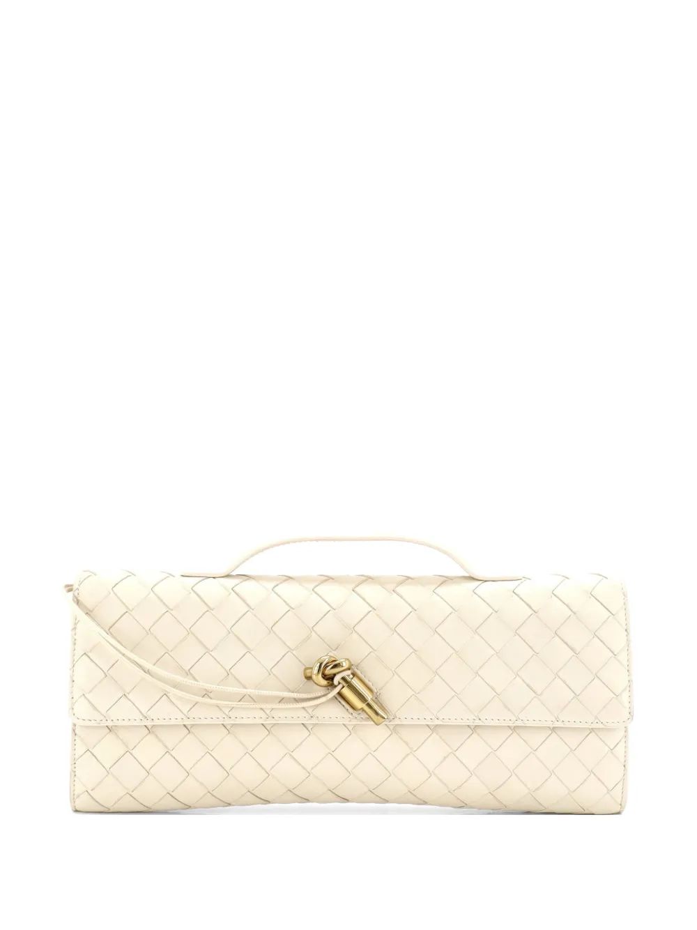 Bottega Veneta Pre-Owned Clutch Andiamo in nappa con design Intrecciato e manico - Toni neutri
