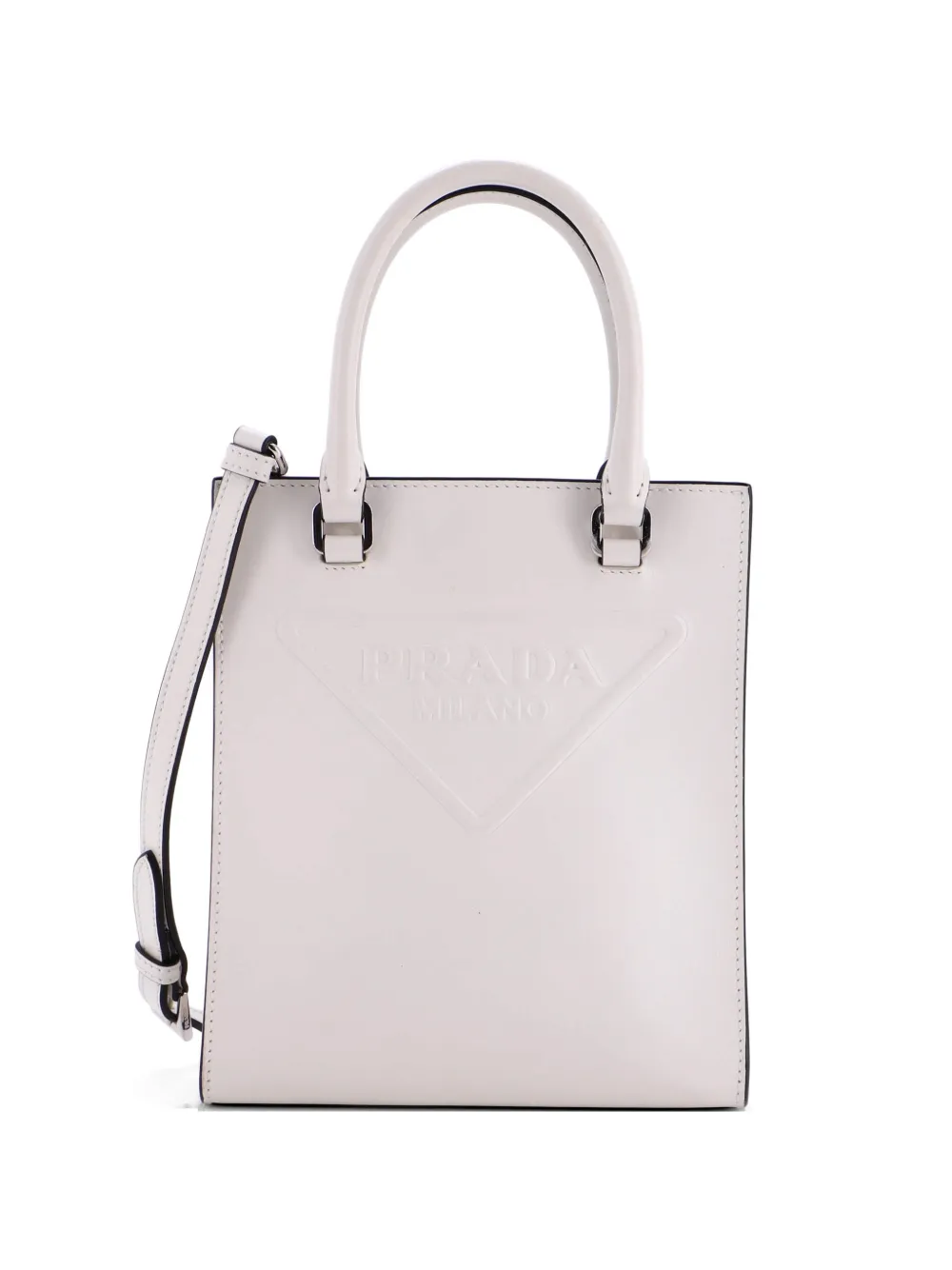Prada Pre-Owned Borsa a tracolla Logo Drill mini in pelle - Bianco