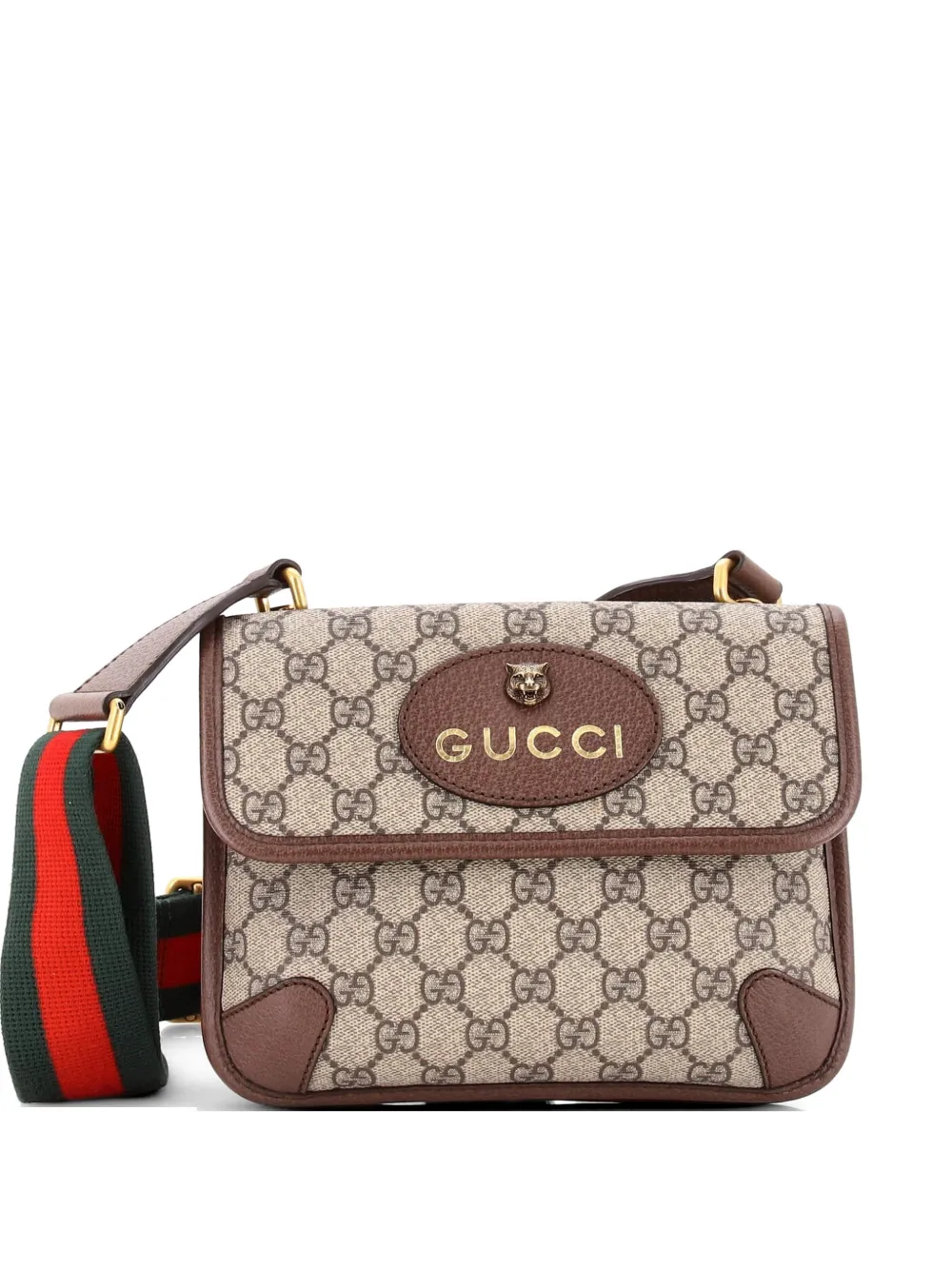 Gucci Pre-Owned Borsa a tracolla Neo Vintage piccola in tela cerata GG con battente - Marrone