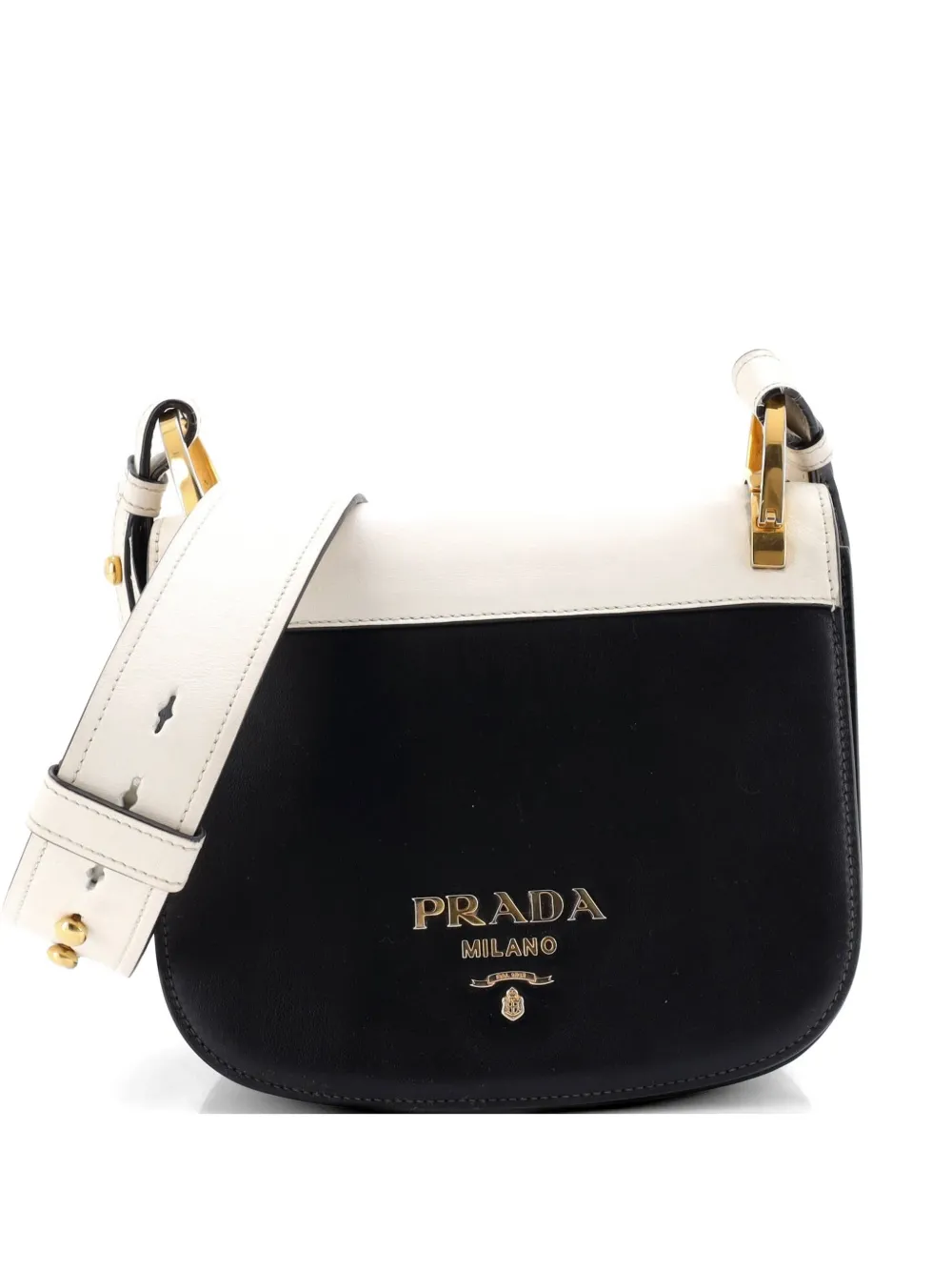 Prada Pre-Owned Pionniere Saddle City Calfskin Small crossbody bag - Nero