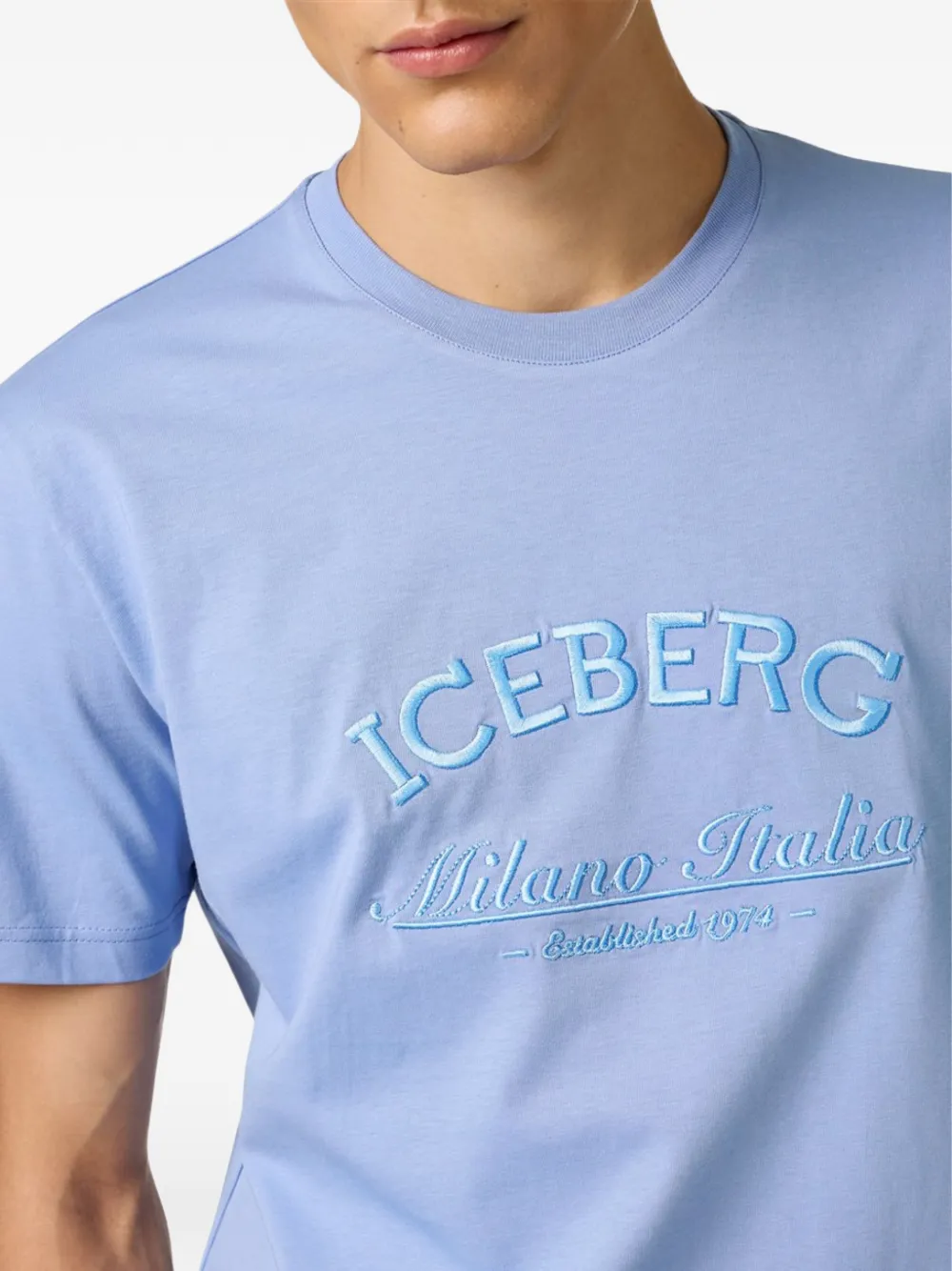 Iceberg T-shirt met borduurwerk Blauw