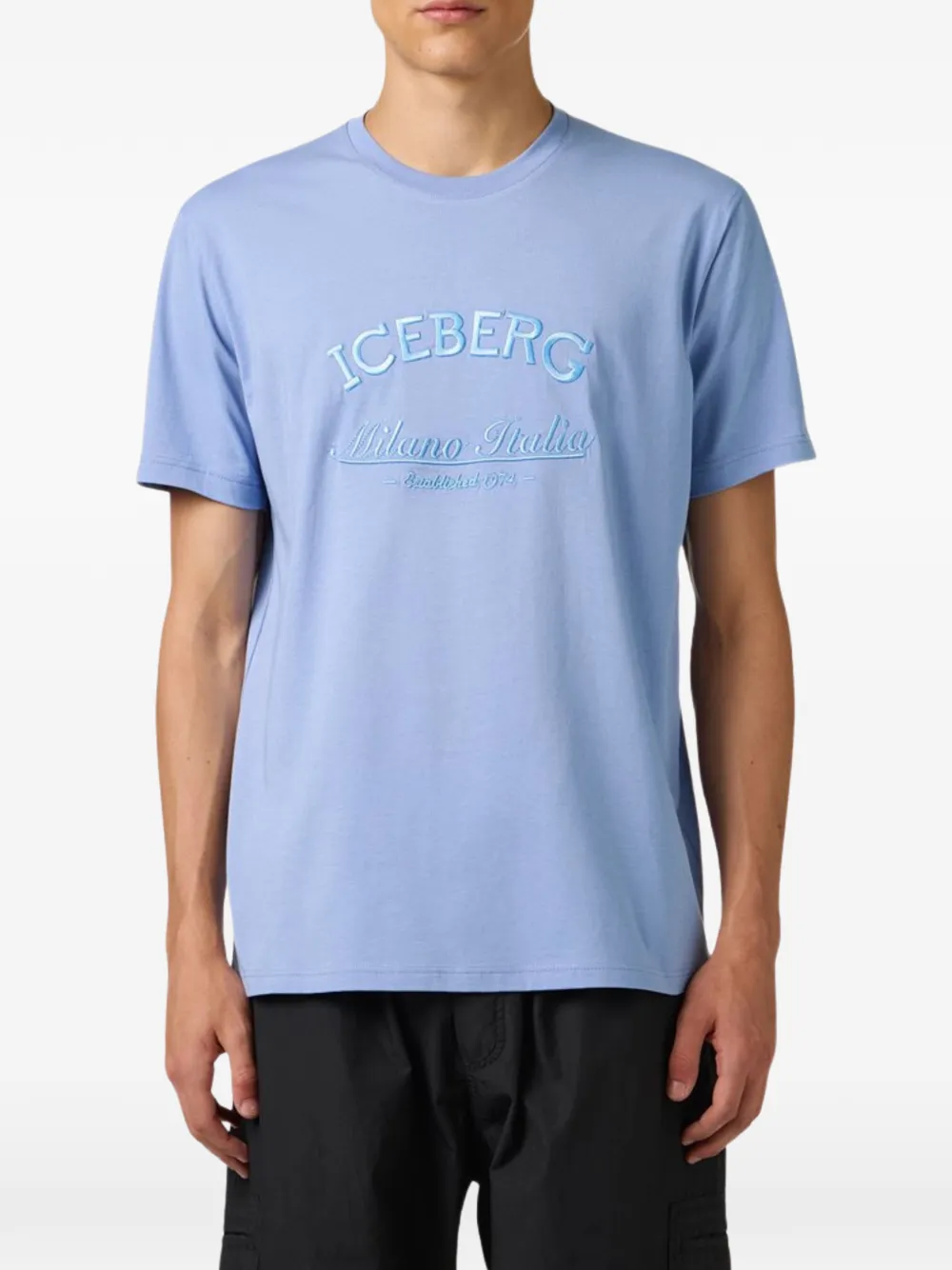 Iceberg T-shirt met borduurwerk Blauw
