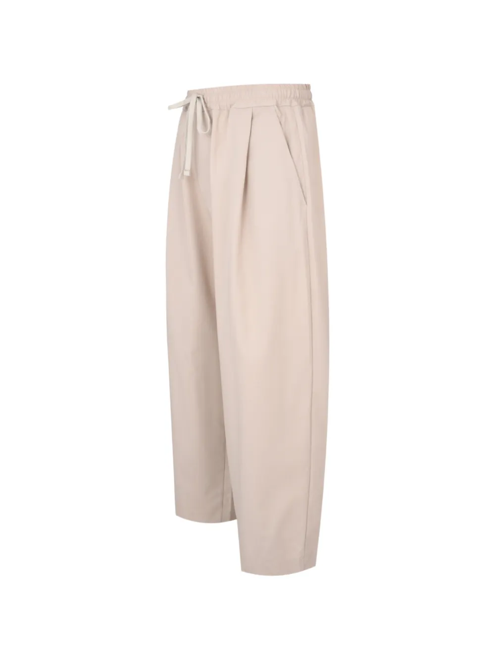Gaëlle Paris pleated drawstring-waist trousers Beige