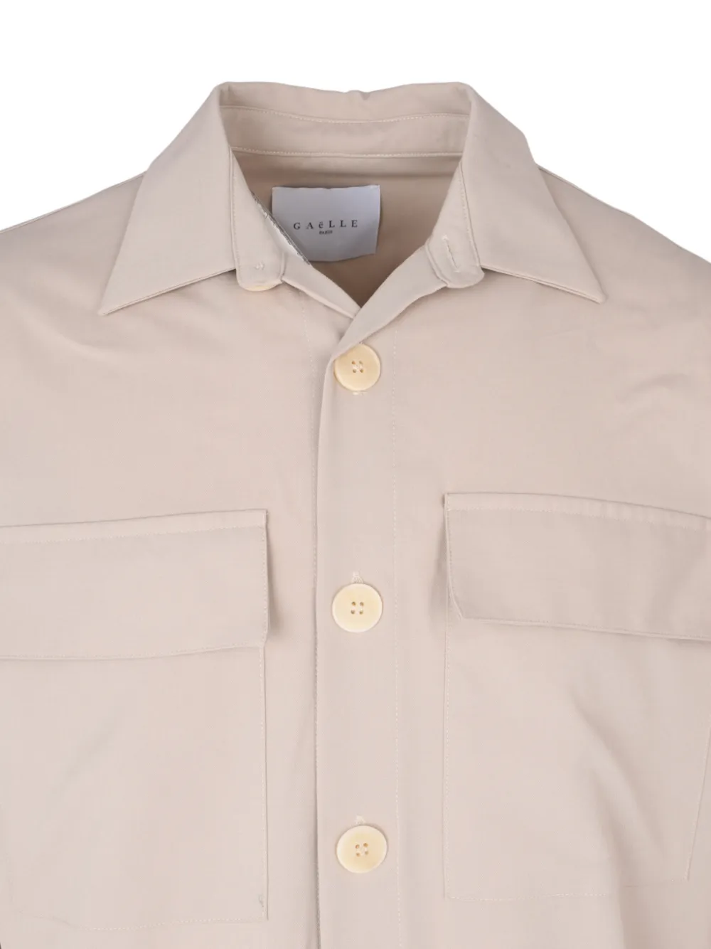 Gaëlle Paris Button-up shirtjack met borstzak Beige