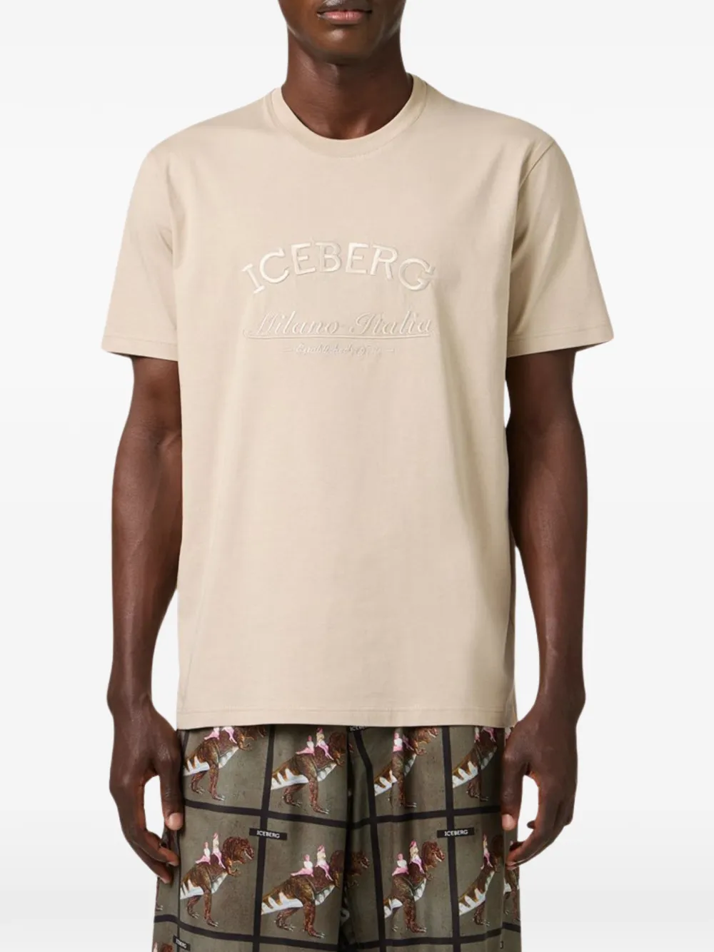 Iceberg T-shirt met borduurwerk Beige