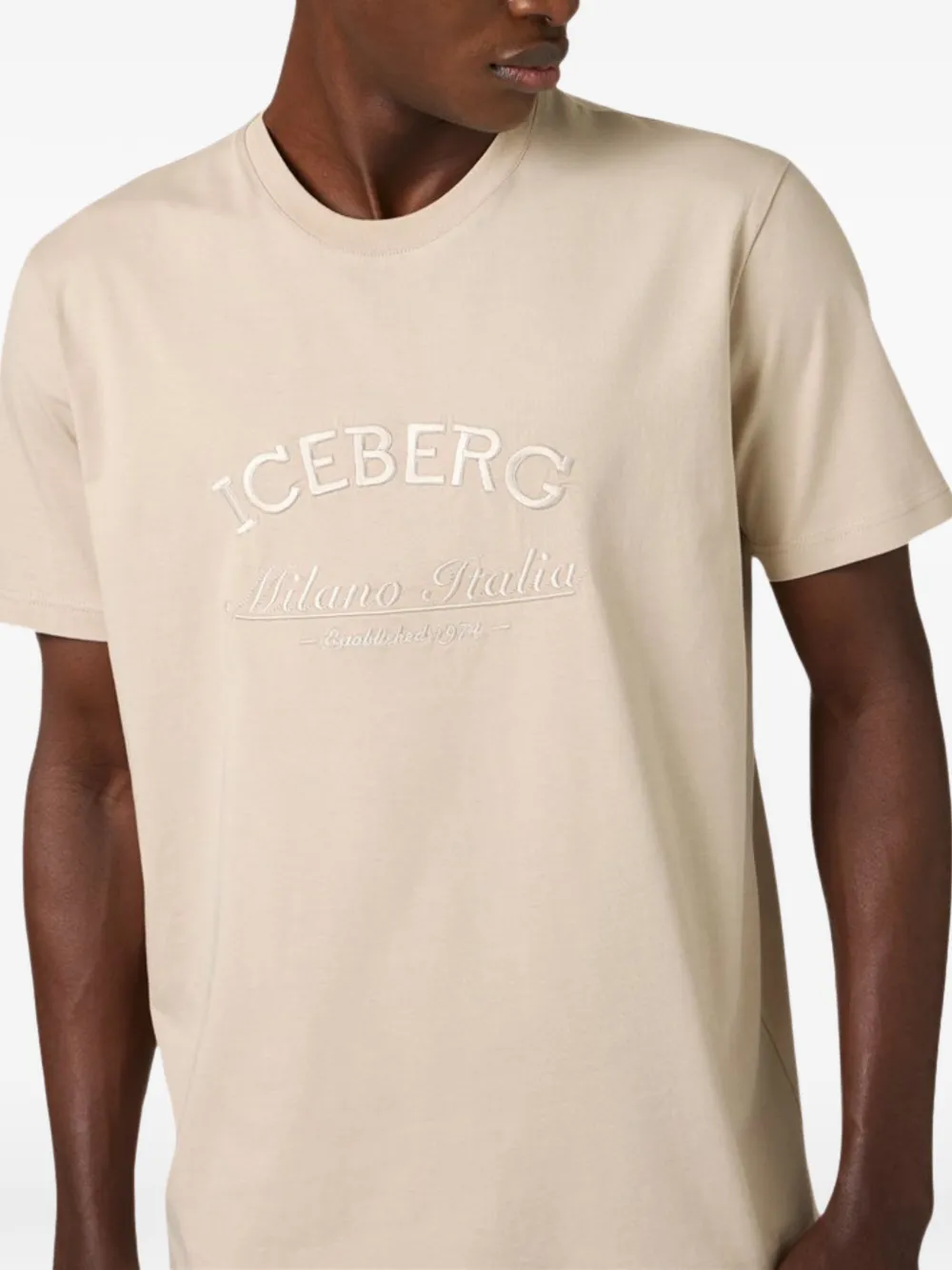 Iceberg T-shirt met borduurwerk Beige