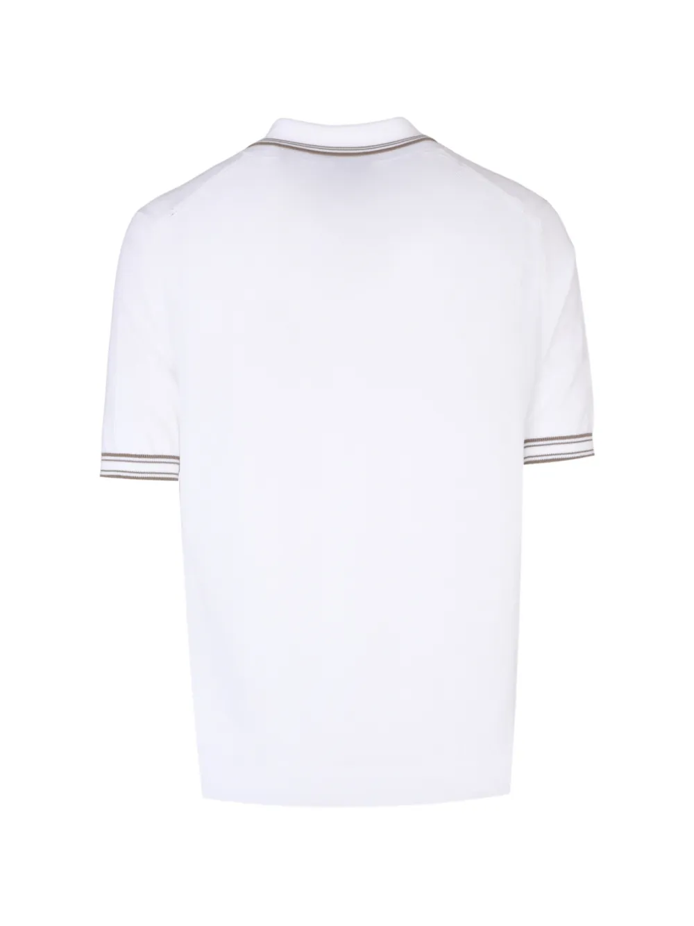 Peserico Poloshirt met ritssluiting en gestreepte afwerking Wit