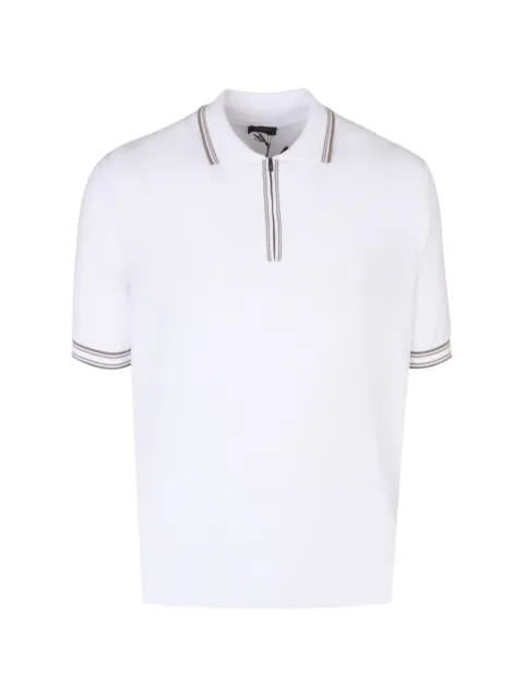 Peserico zip-fastening striped-trim polo shirt
