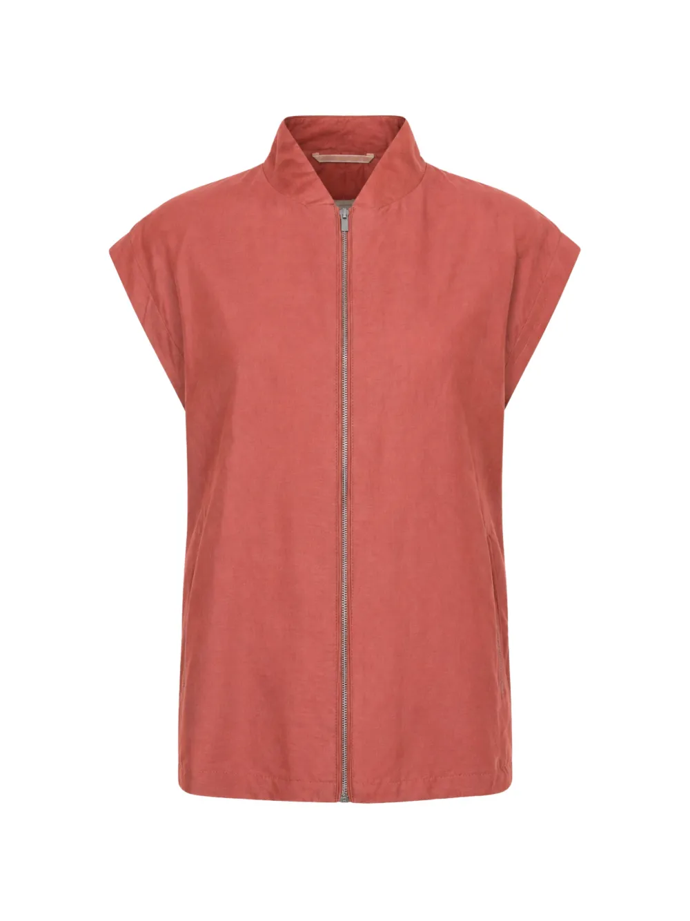 Peserico Zip-up High-neck Waistcoat In Pink