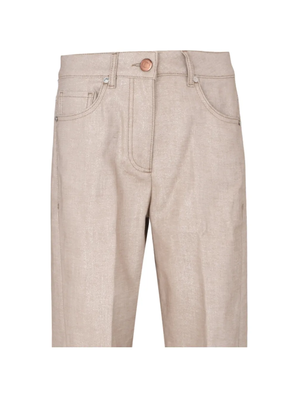 Peserico Broek met logopatch Beige