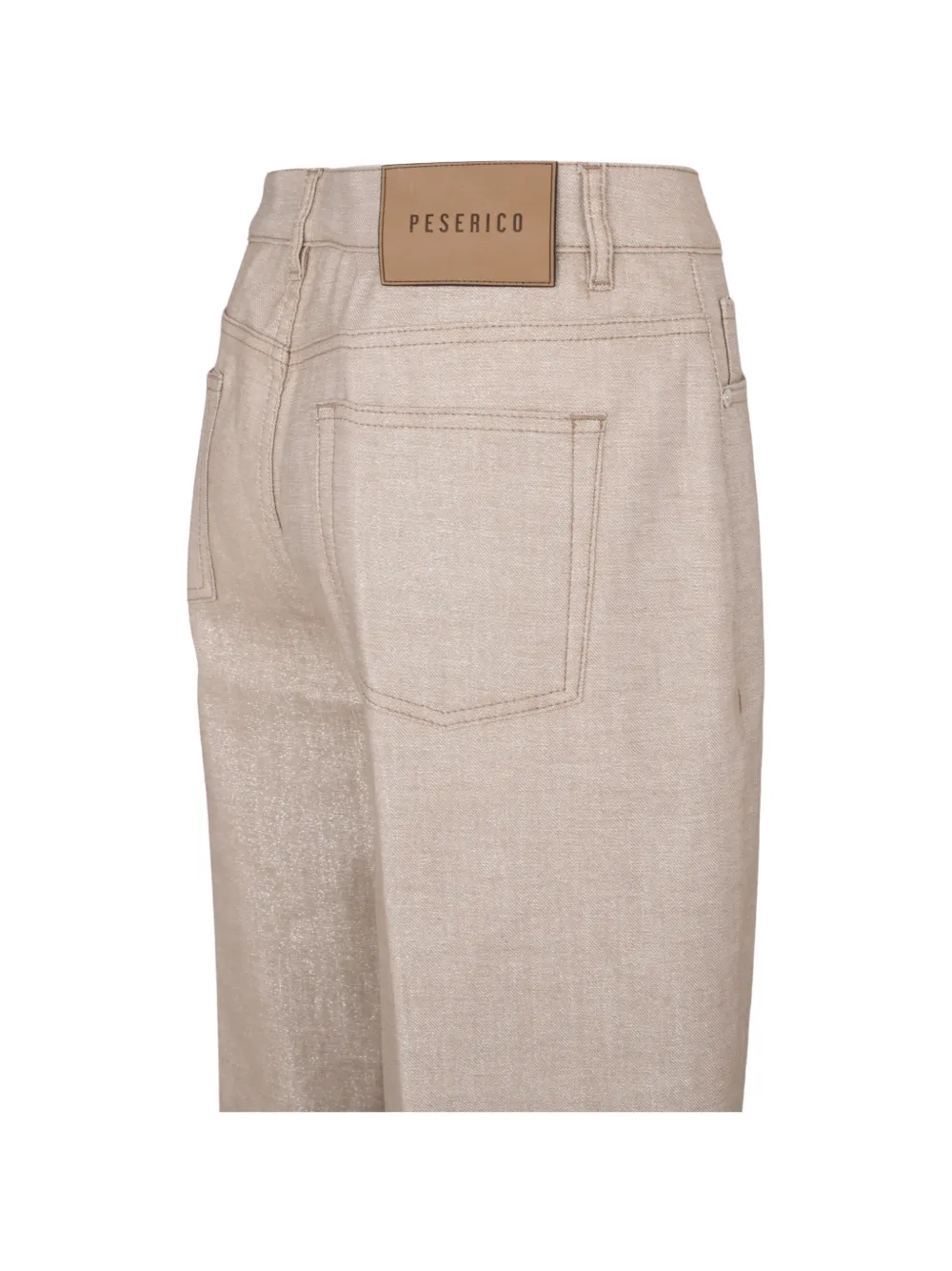 Peserico Broek met logopatch Beige