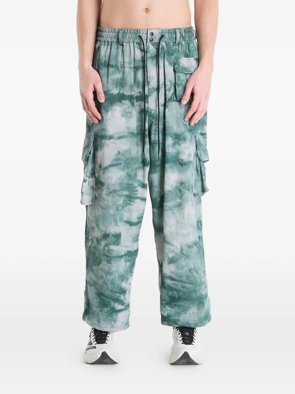 Y-3 UT AOP straight cargo trousers - Verde