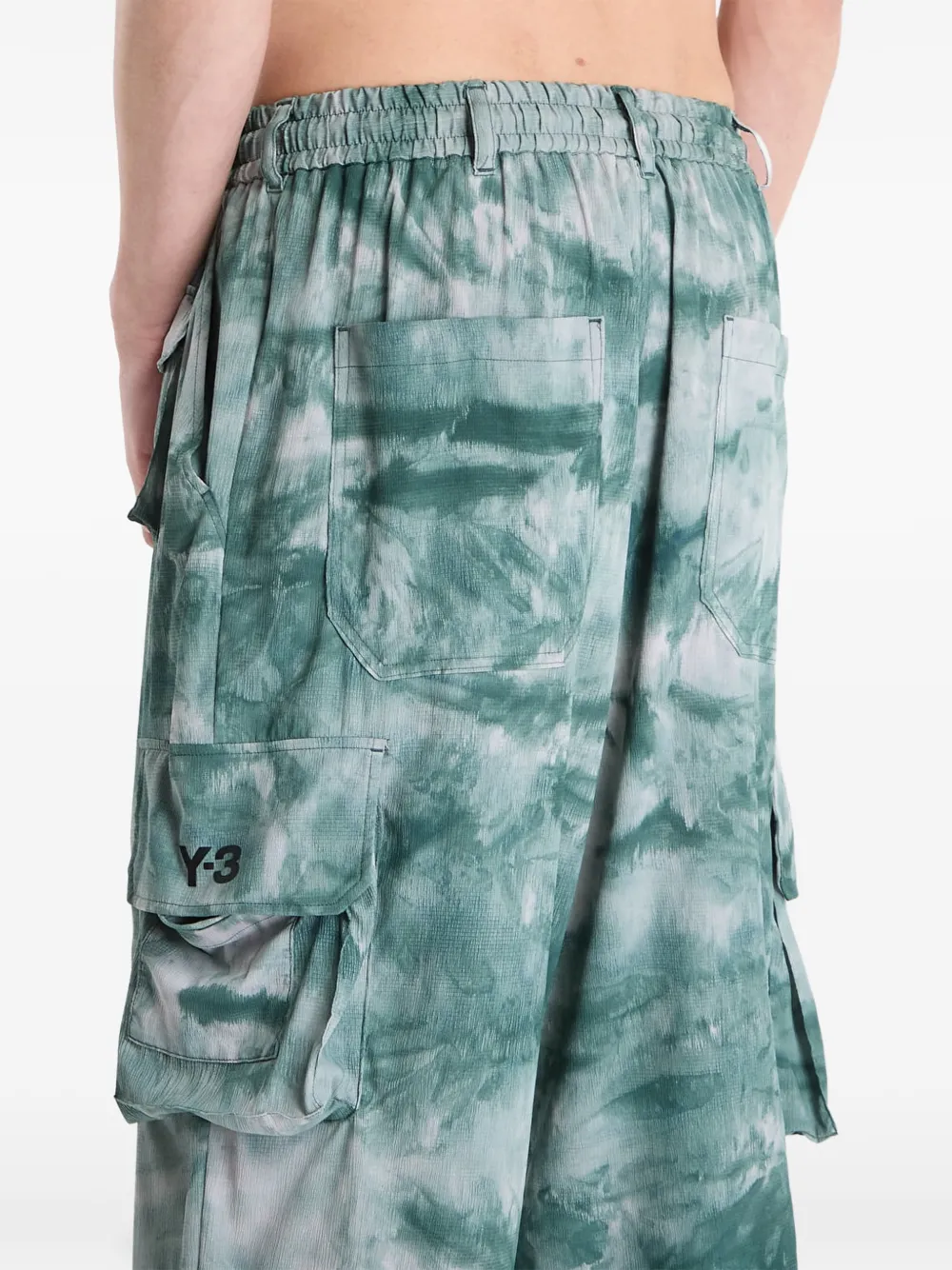 Y-3 UT AOP straight cargo broek Groen