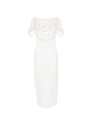 white beaded midi dress Cult Gaia Meri | Strapless dress ankle boots for mens 1960s Black Sheer Balloon SIZ:10.5 catching the light subtly