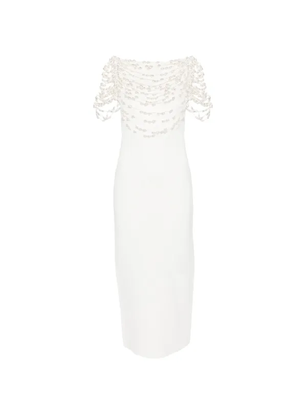 Cult Gaia Meri Beaded Midi Dress - White