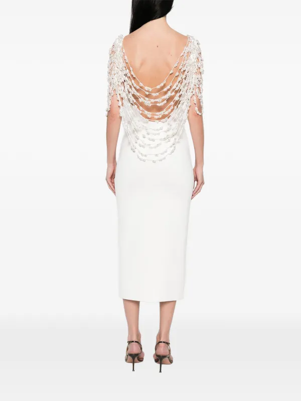 Cult Gaia Meri Beaded Midi Dress | White | FARFETCH AZ