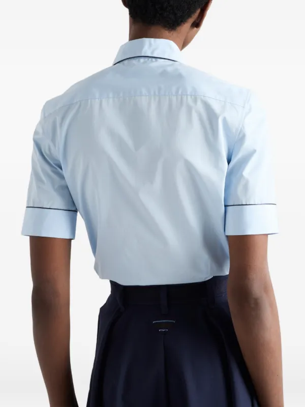 PRADA ポプリン ショートスリーブシャツ　サイズ39 Prada ショートスリーブ シャツ | ブルー | FARFETCH JP