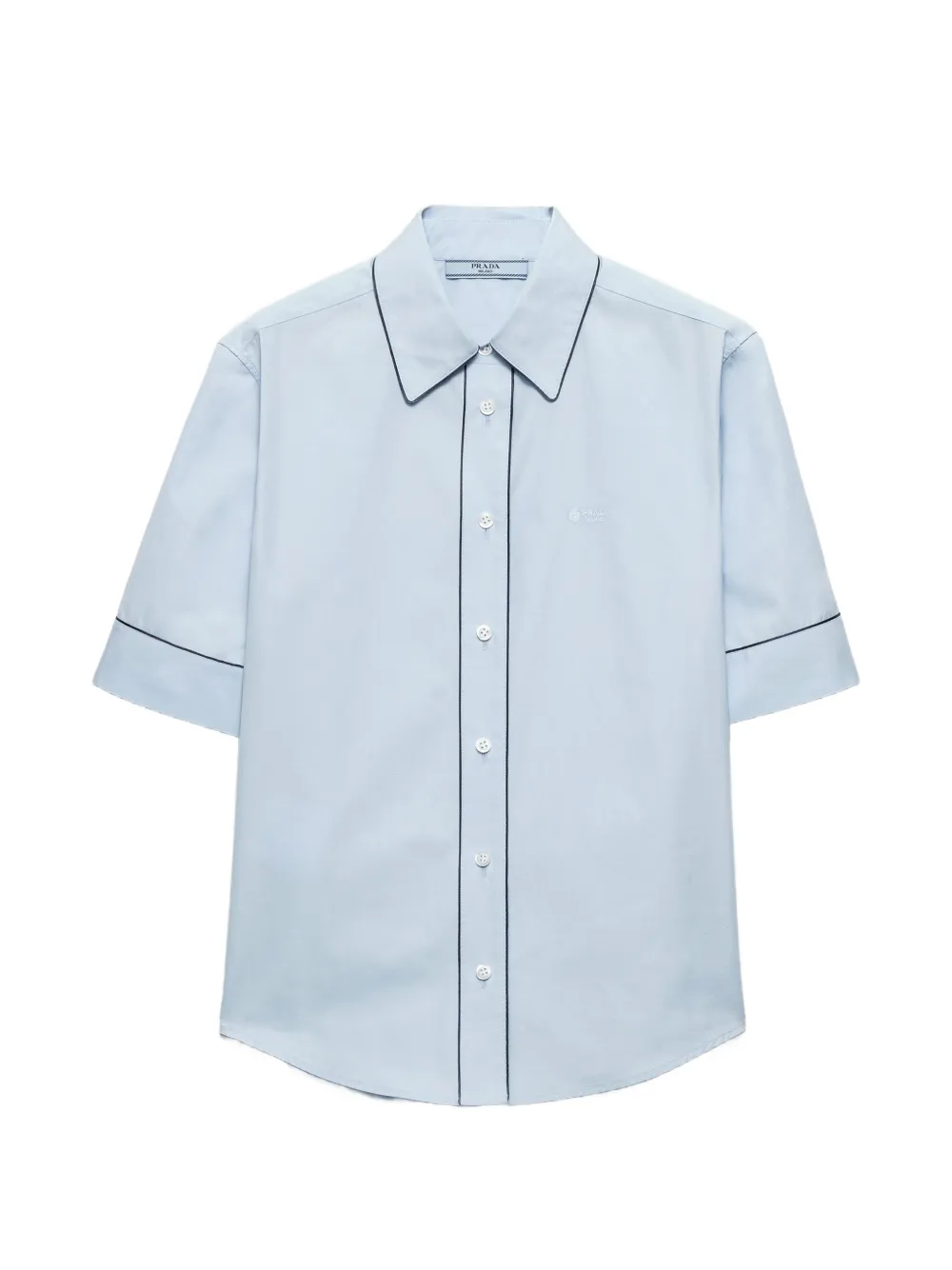Prada short-sleeved poplin shirt - Blue