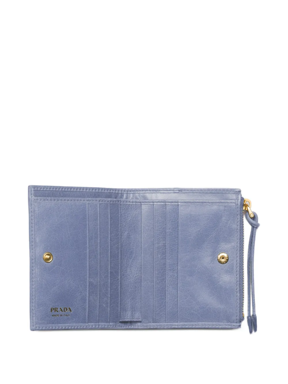 Prada Kleine leren portemonnee Blauw