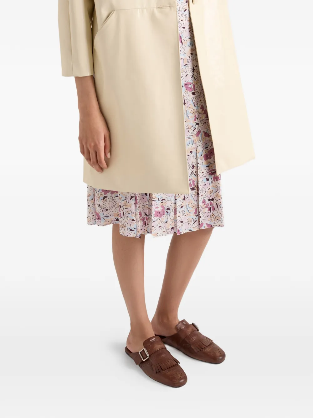 Prada Jurk met bloemenprint Beige