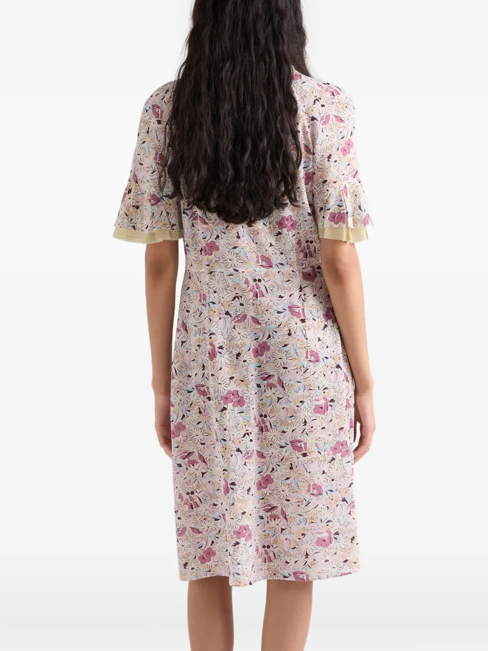 Prada Jurk met bloemenprint Beige