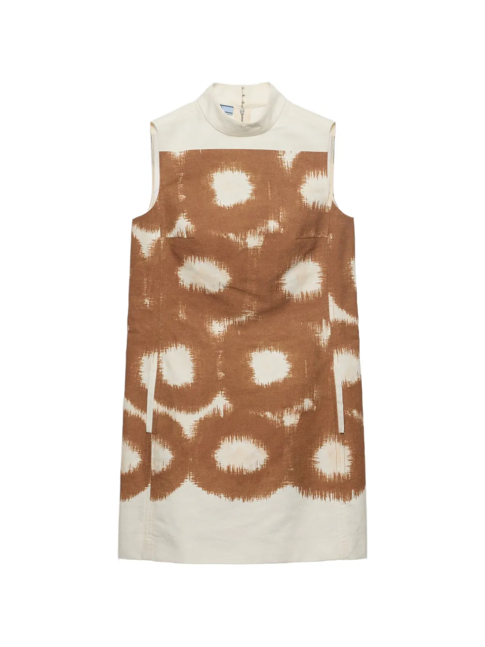 Prada printed canvas mini-dress - Marrone