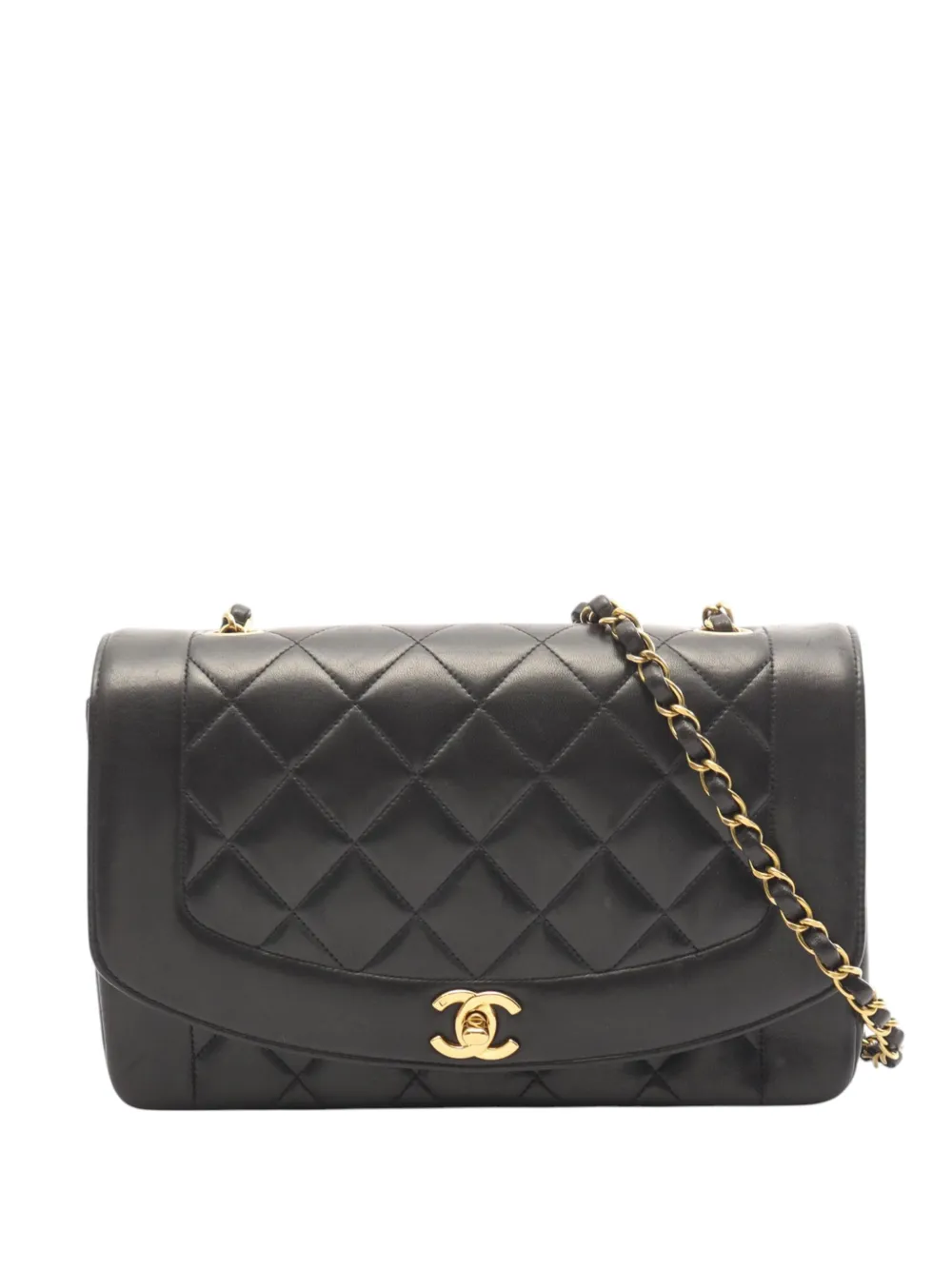 CHANEL Pre-Owned 1994-1996 Medium Lambskin Diana Flap crossbody bag - Nero