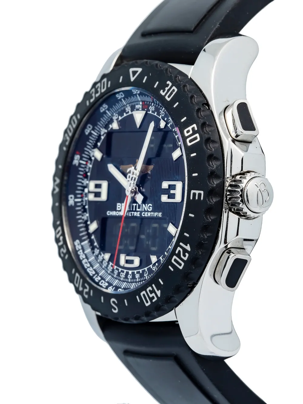 Breitling black rotating bezel airwolf Raven 43mm | Pre-Owned Aviator Watches