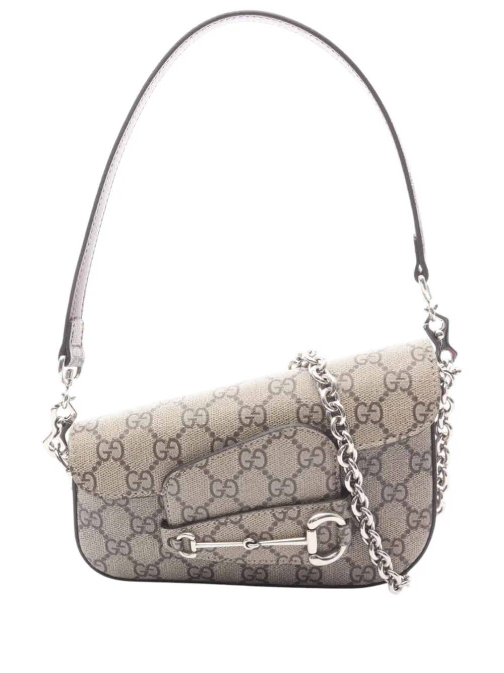 Gucci Pre-Owned 2016-2026 Mini GG Supreme Asymmetric Horsebit 1955 shoulder bag - Marrone