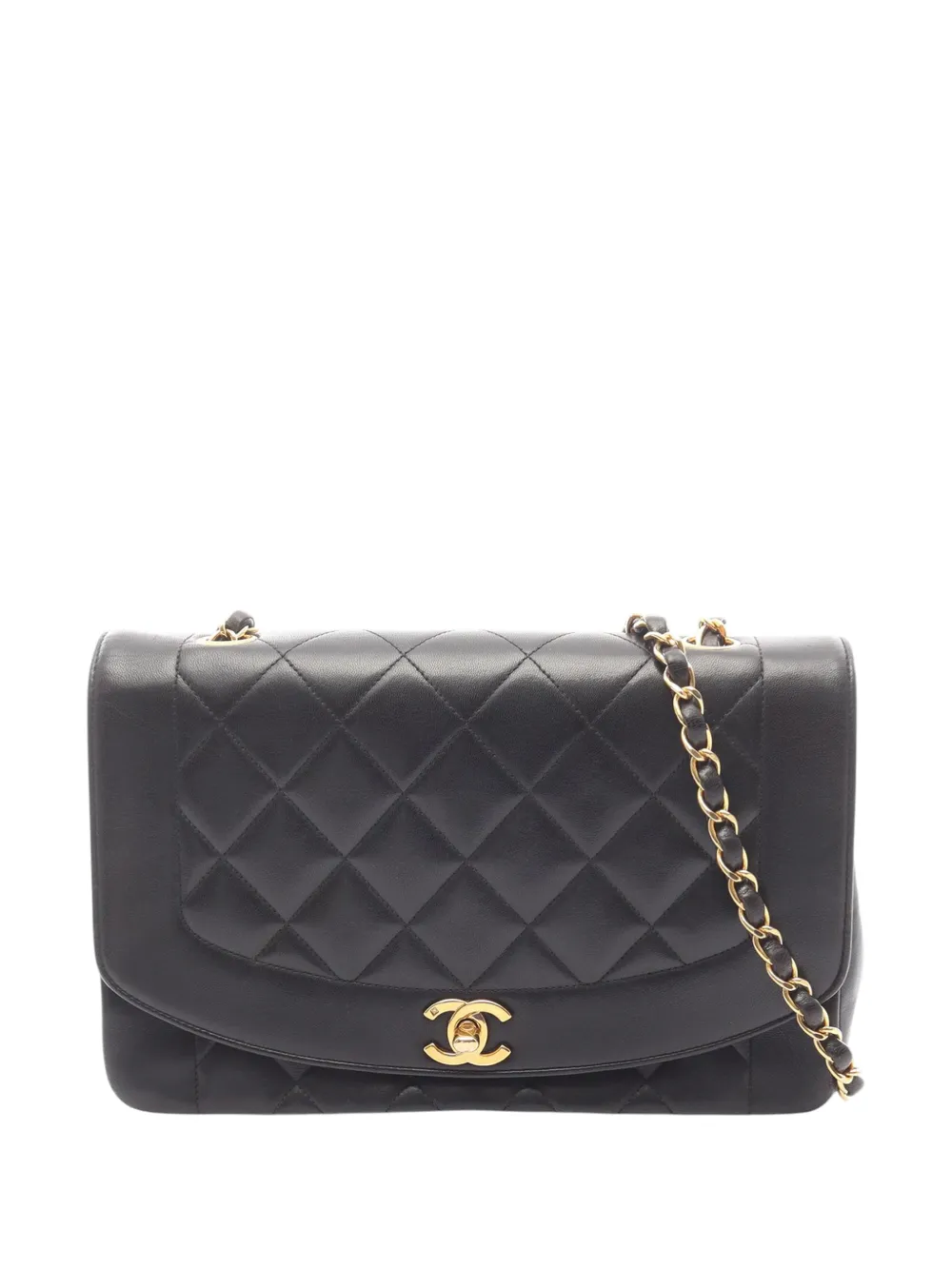 CHANEL Pre-Owned 1991-1994 Medium Lambskin Diana Flap crossbody bag - Nero
