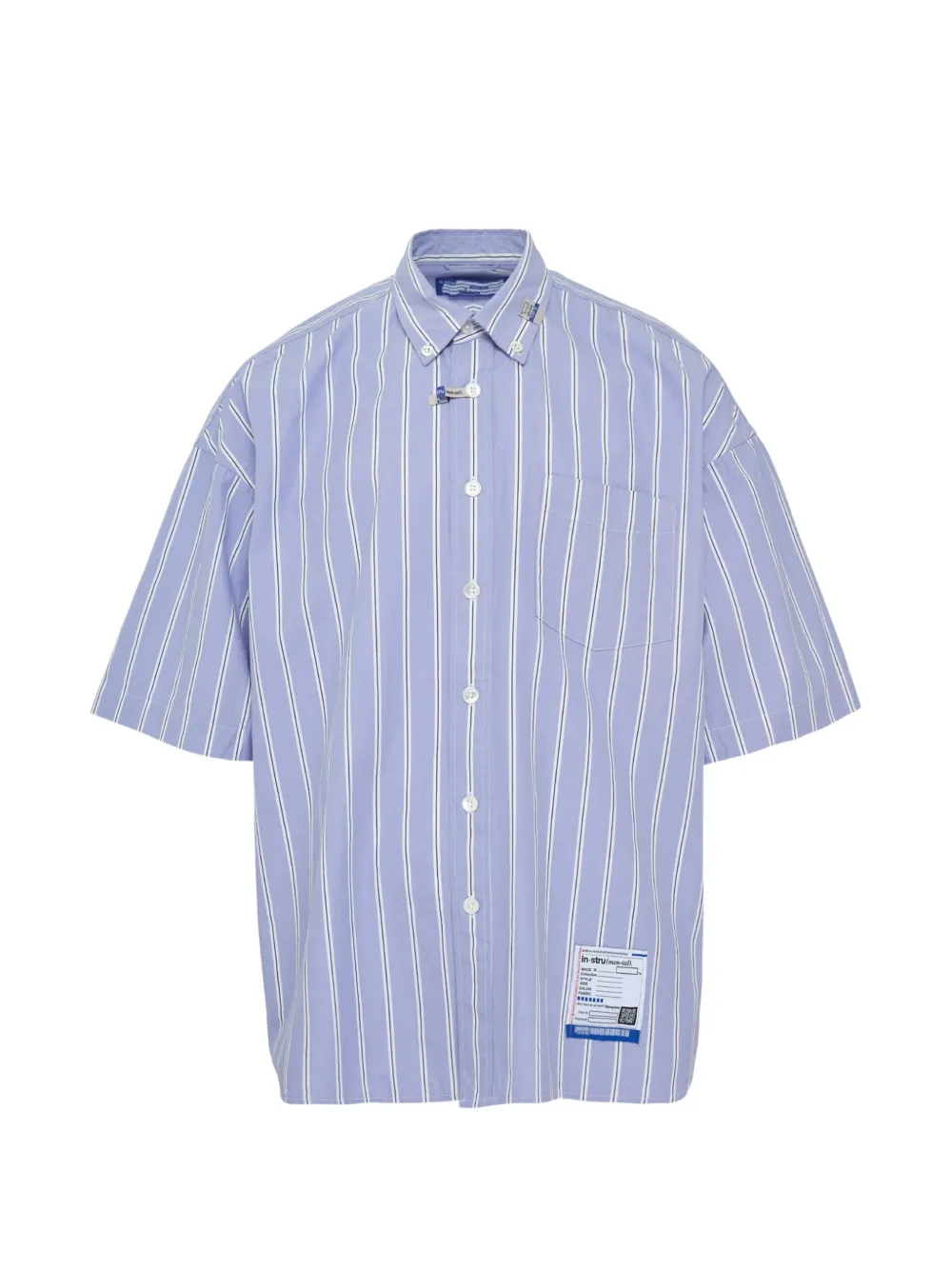 Maison MIHARA YASUHIRO stripe short sleeve shirt - Blau