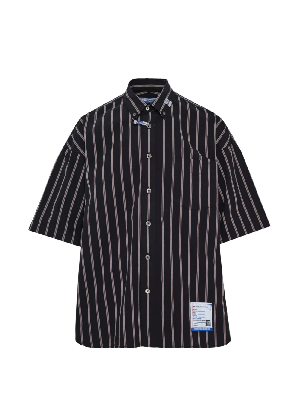 Maison MIHARA YASUHIRO stripe cotton shirt - Schwarz