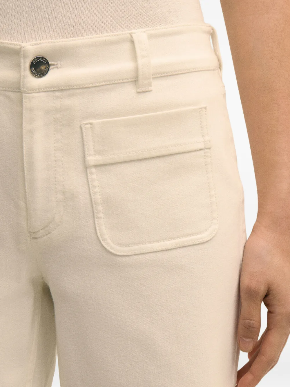 Brooks Brothers Flared jeans met opgestikte zakken Beige