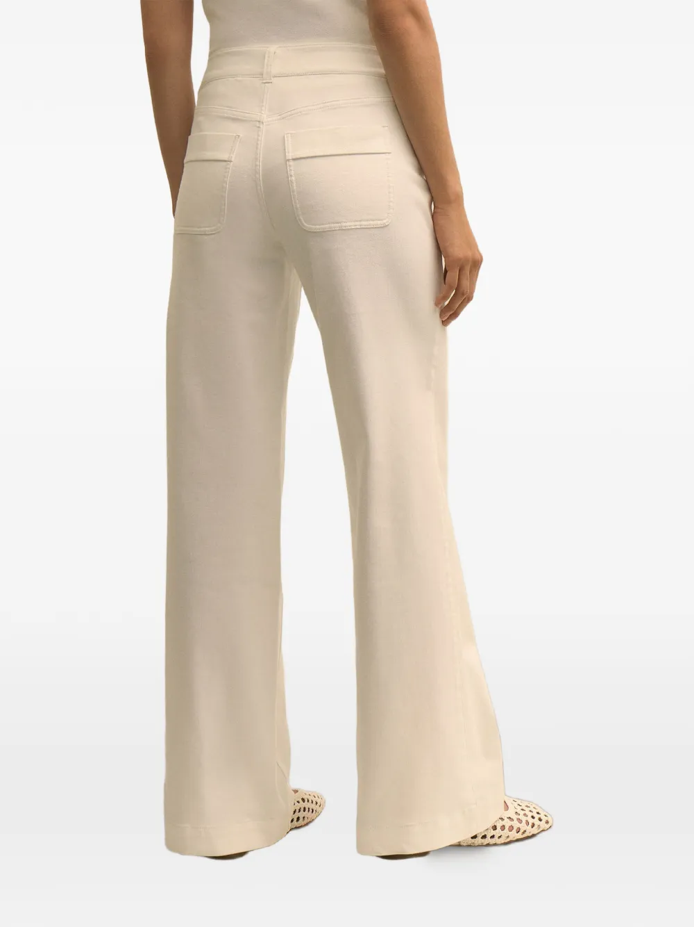 Brooks Brothers Flared jeans met opgestikte zakken Beige