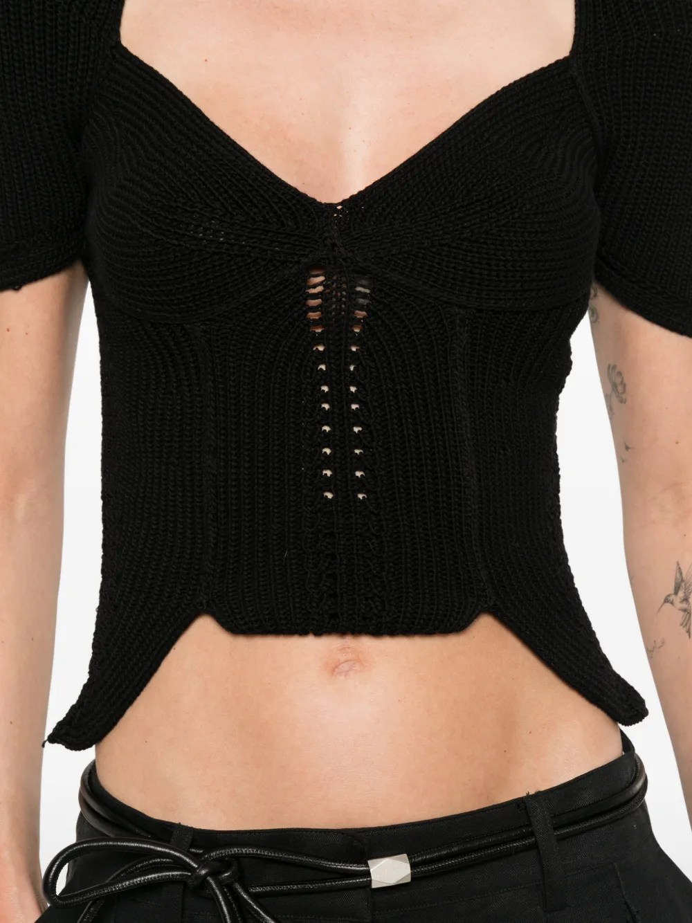 Cult Gaia Eliza top met pofmouwen Zwart
