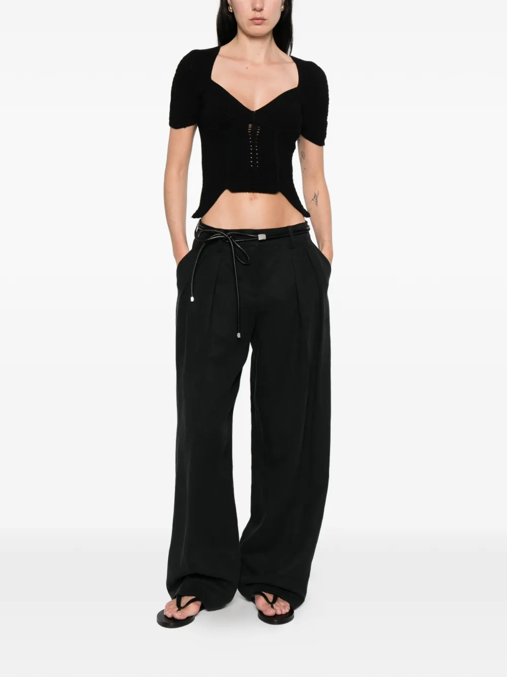 Cult Gaia Eliza top met pofmouwen Zwart