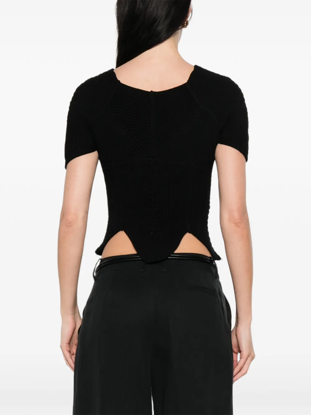 Cult Gaia Eliza top met pofmouwen Zwart