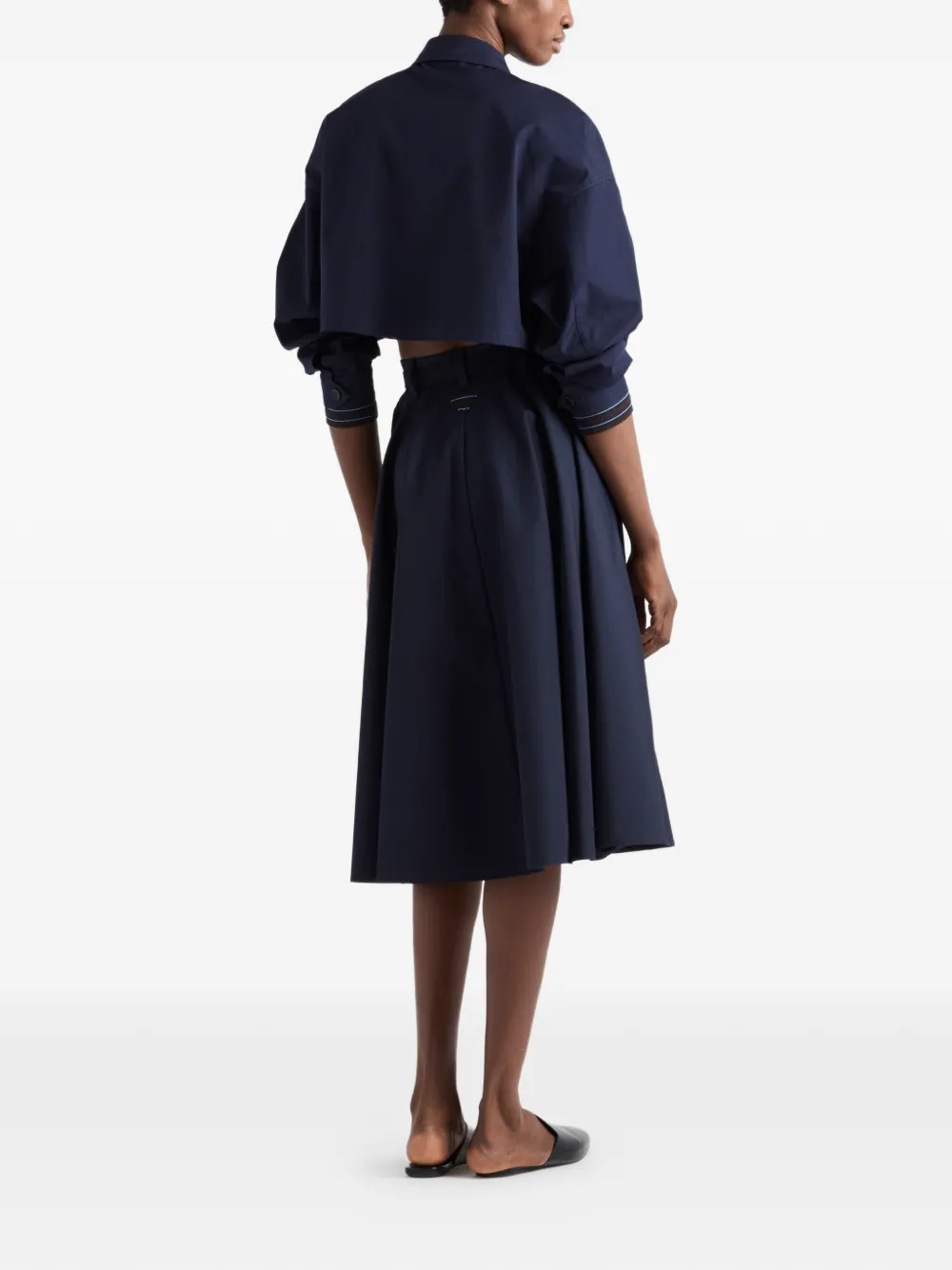 Prada Popeline midi-rok Blauw