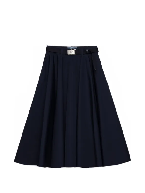 Prada Poplin Midi-skirt in Blue