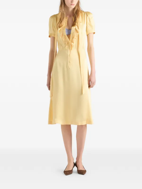prada satin dress Prada Long Crepe Satin Slip Dress
