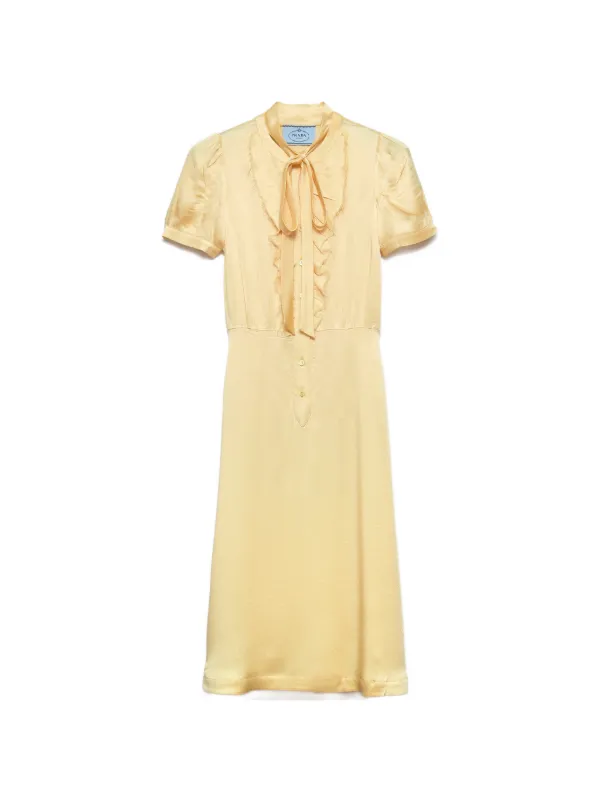 Prada Satin Crepe Dress in Yellow