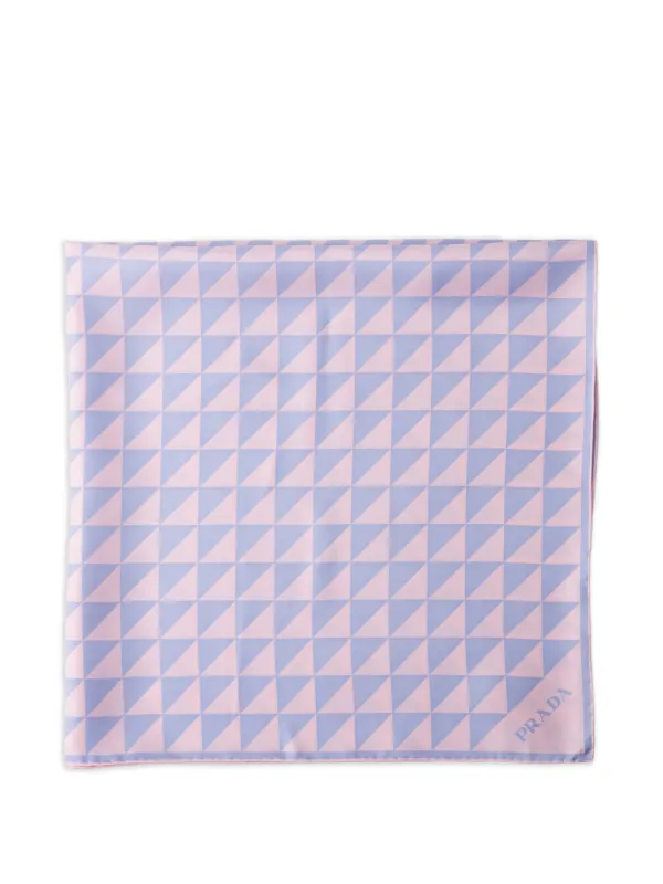 Prada プリント シルクツイルスカーフ 90 x 90 Cm | ピンク | FARFETCH JP