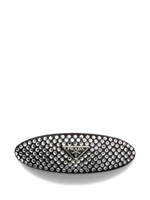 Prada satin and crystal hair clip