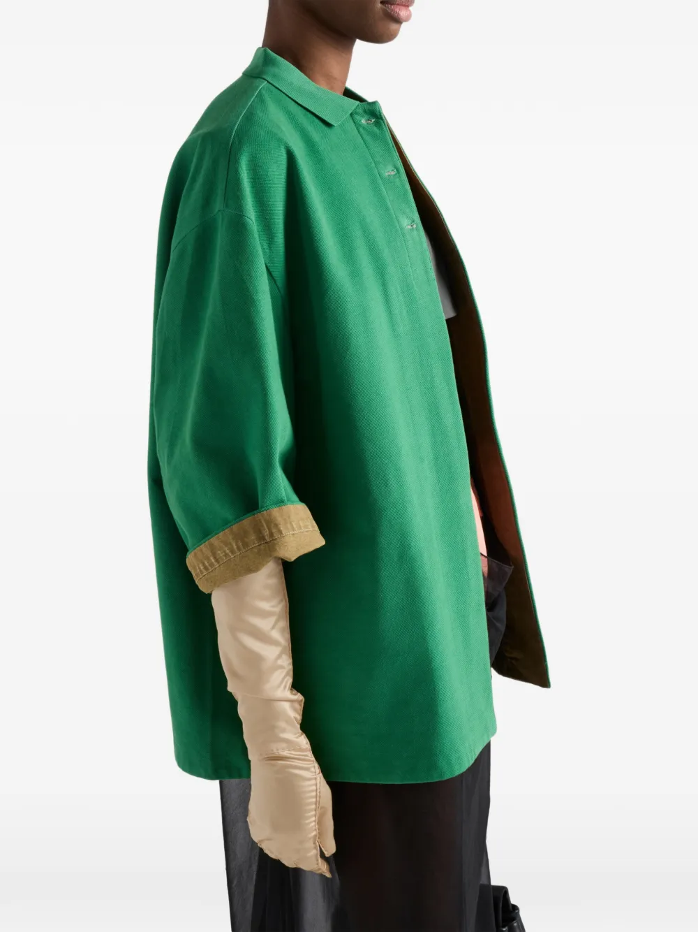 Prada Old Piqué blouson jack Groen
